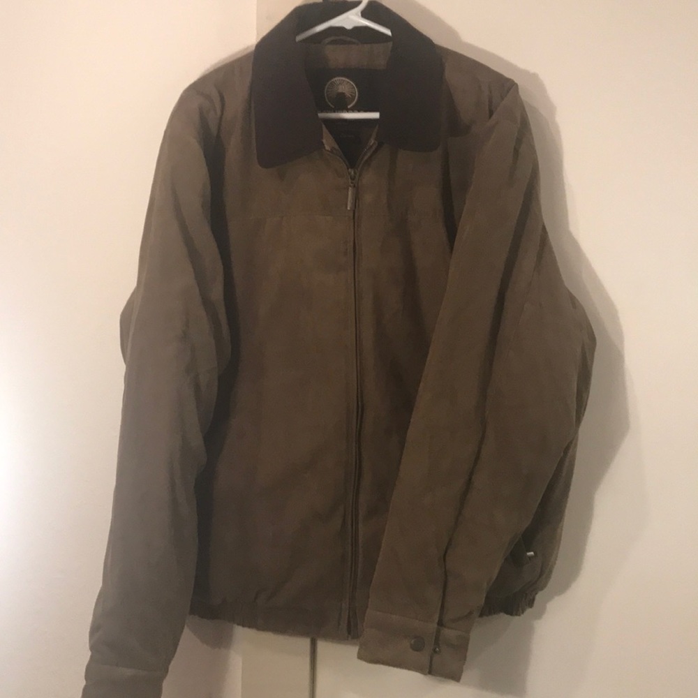 Weatherproof Men's Suede-Like Polyester Brown Coat